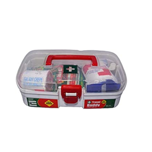 First Aid Kit With Medicines useful for Domestic and Industrial use (Content -64 Pcs of Medicines with Plastic Milton Box) (1 Pc- White)
