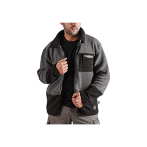 Winter Jacket - Charcoal Grey & Black - Unisex Polar Fleece Jacket