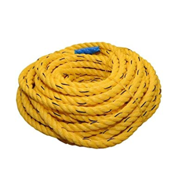 20M Length ISI Marked 10 mm Thickness Twisted Nylon Industrial Grade Multipurpose Utility Line Rot, Alkali, Chemical, Weather Resistant, Dock Lines, Heavy Load Uses Rope (Yellow)
