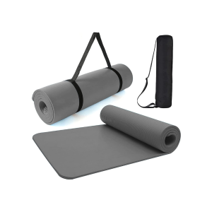 Yoga Mat with Carrying Bag for Gym Workout and Yoga Exercise with 13mm Thickness, Anti-Slip Yoga Mat for Men & Women Fitness (Made in India) (Grey)