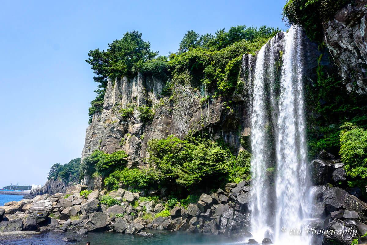 Jeongbang Waterfall, Jeju || South korea